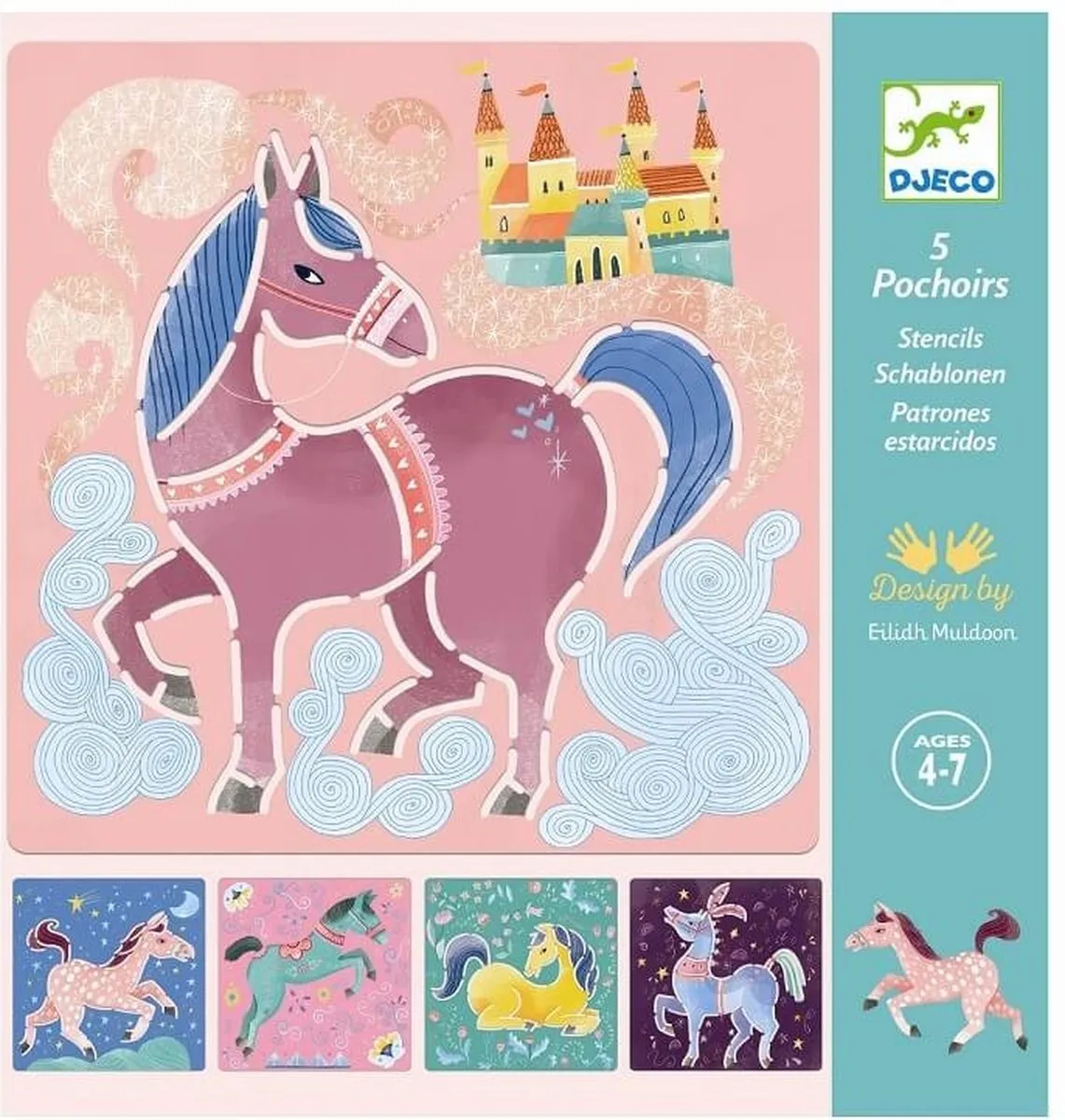 Djeco Sjablonen Paarden - 5 Stuks