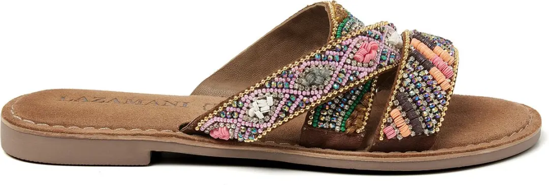 Lazamani Charlie Dames Slippers Tan - afbeelding 4 van 6