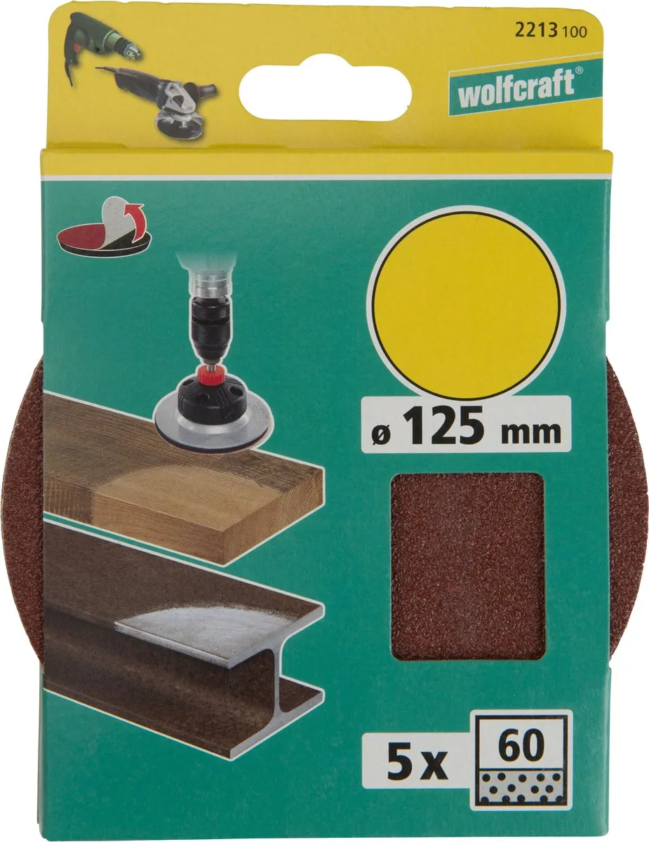 Wolfcraft Fixoflex Schuurschijven 2213100 - 5 Stuks