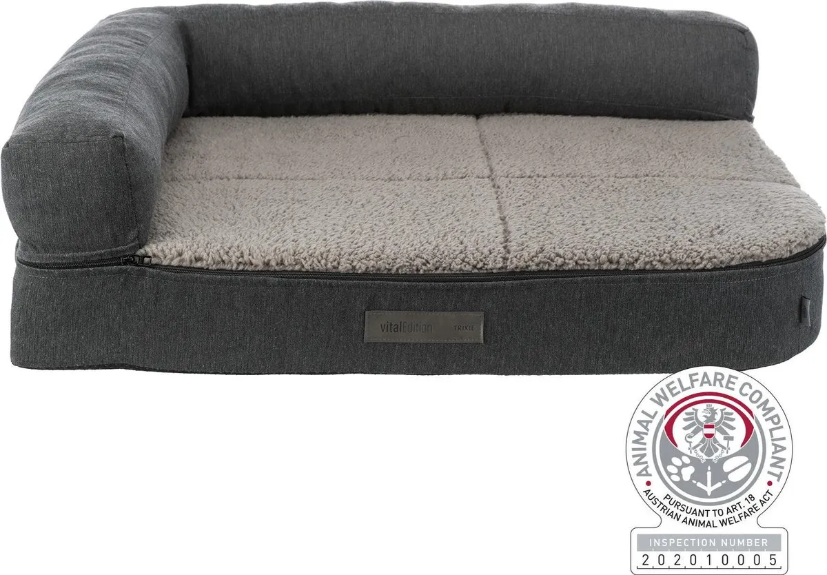 Trixie Vital Hondenmand Sofa Bendson Orthopedisch Grijs 80x60cm - afbeelding 2 van 6