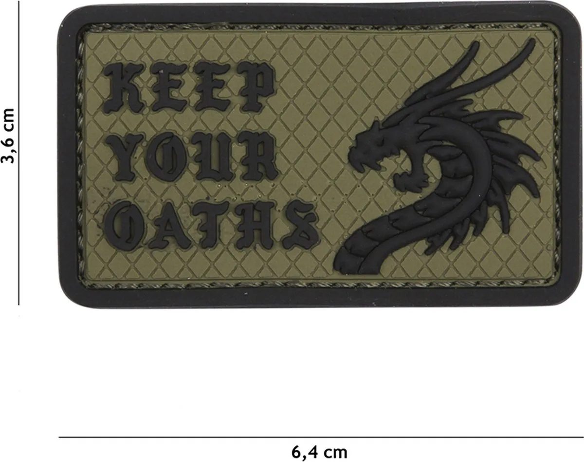 101 Inc Embleem 3D PVC Keep Your Oaths Groen 12051