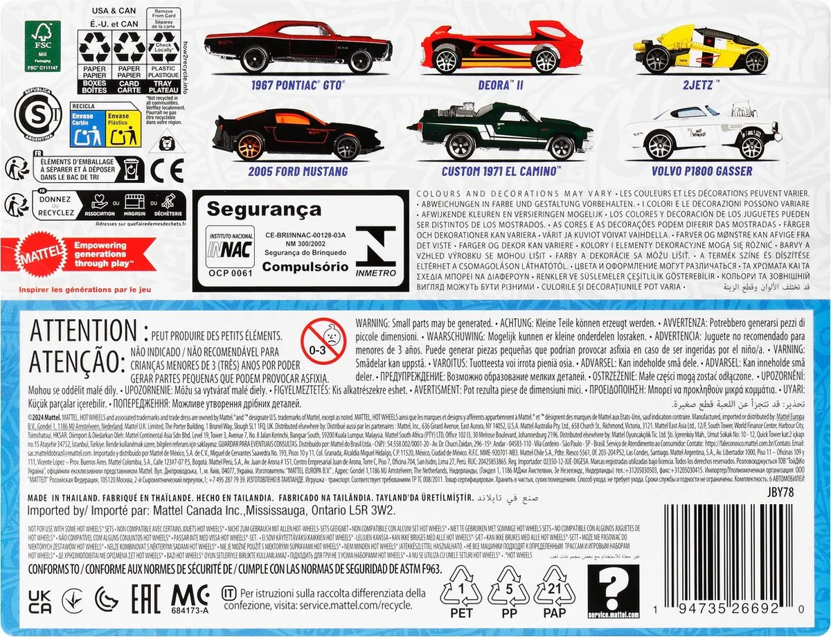 Hot Wheels HW Legends JBY78 Voertuigen Set - 6 Stuks - Meerkleurig