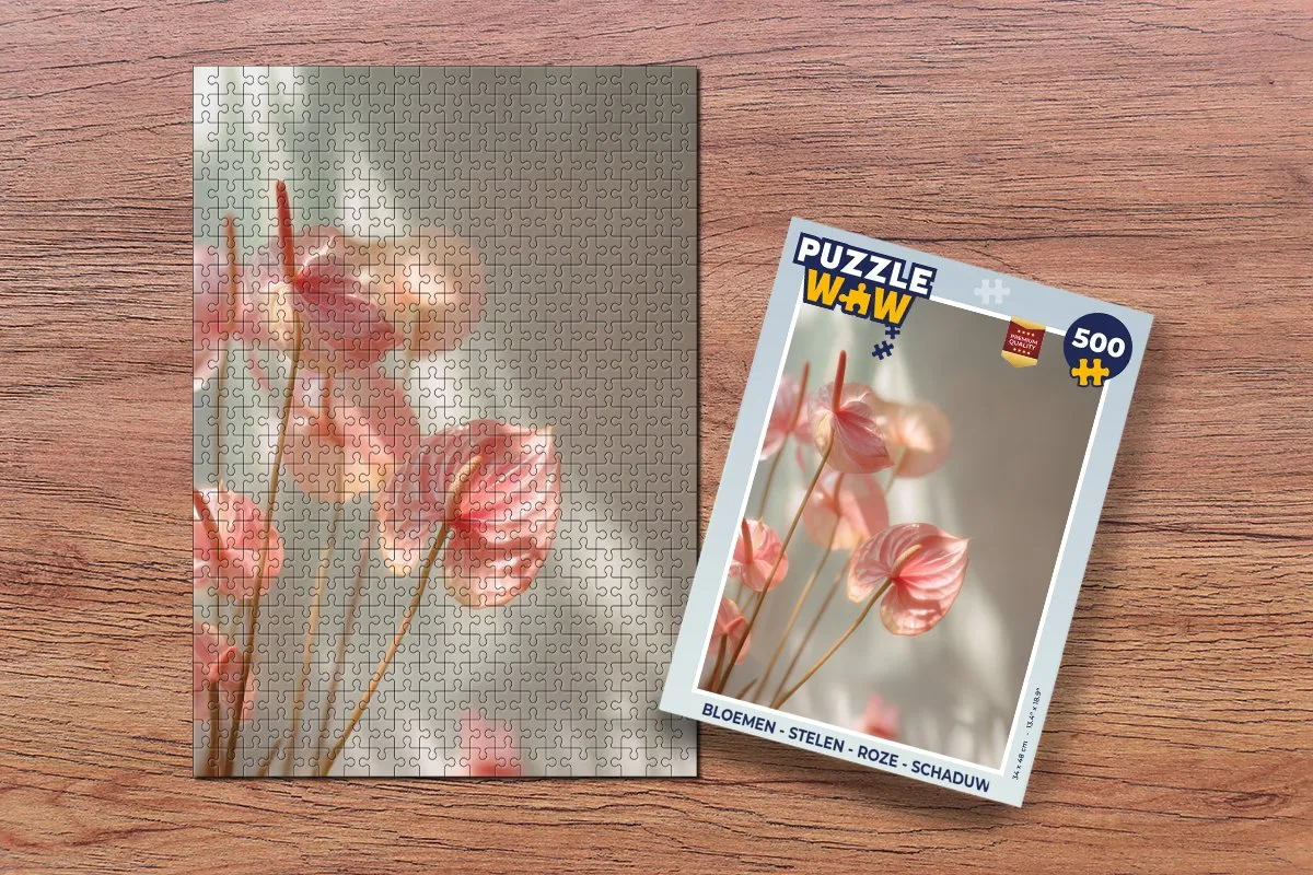 PuzzleWow Bloemen Legpuzzel 500 Stuks - Roze