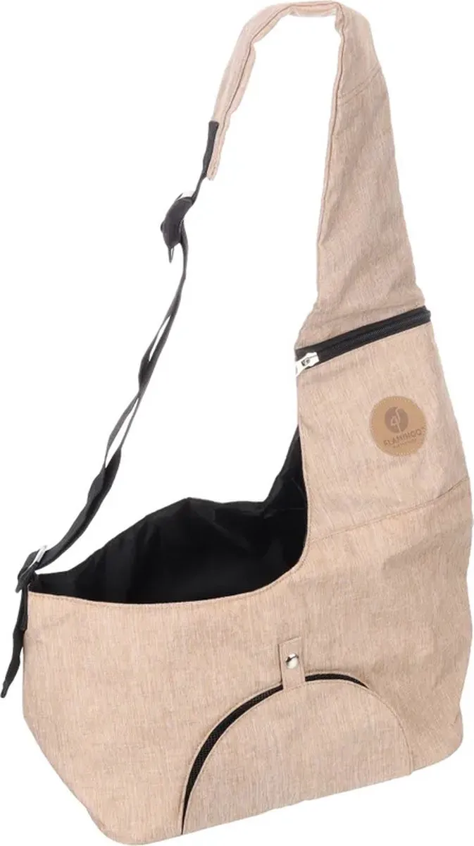 Flamingo Kanga Beige Hondendraagzak - 44x20x20cm