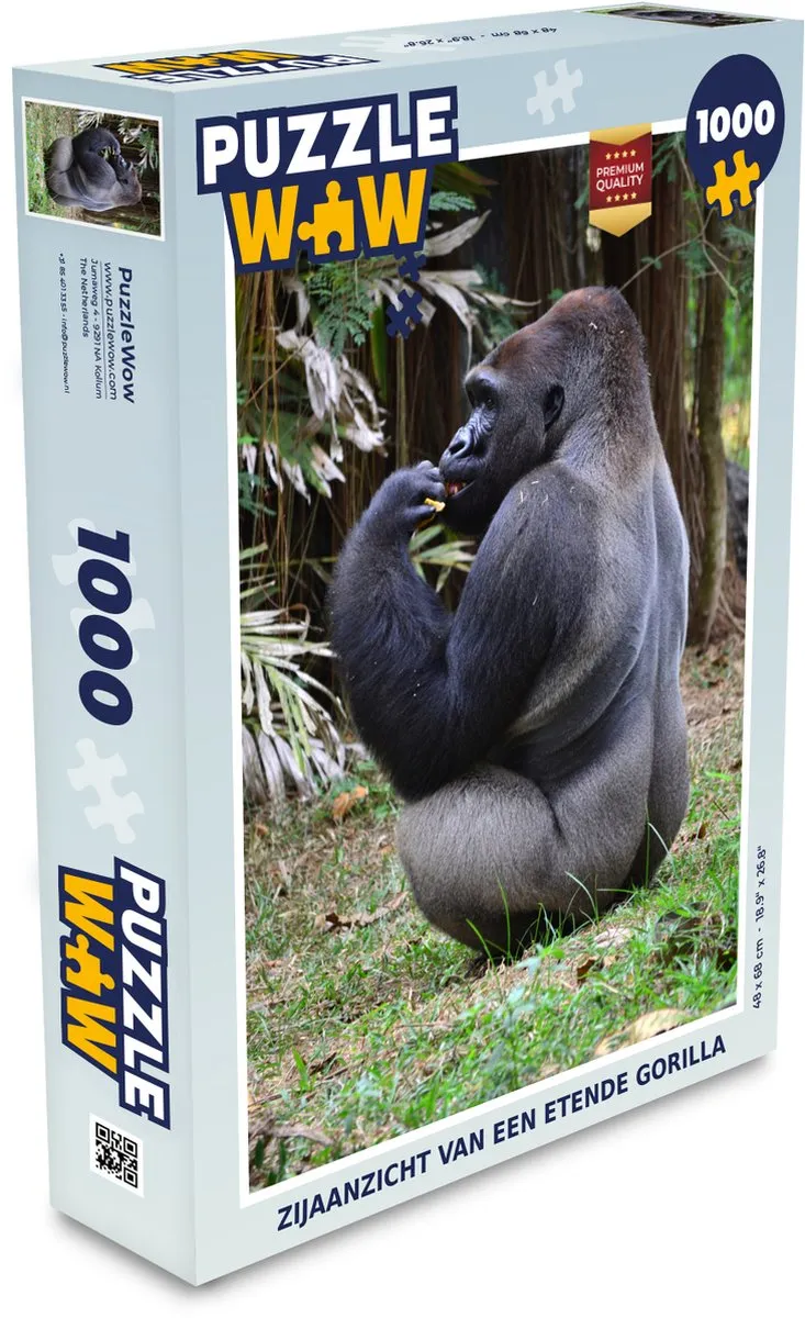 PuzzleWow Gorilla Legpuzzel 1000 Stuks