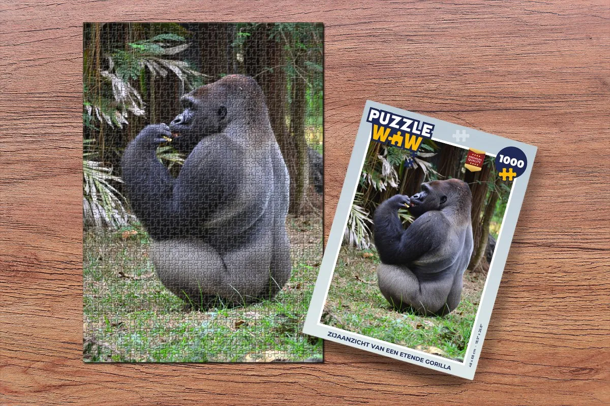 PuzzleWow Gorilla Legpuzzel 1000 Stuks - Multicolor