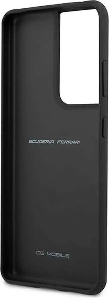 Ferrari Perforated Back Case Samsung Galaxy S21 Ultra - Zwart