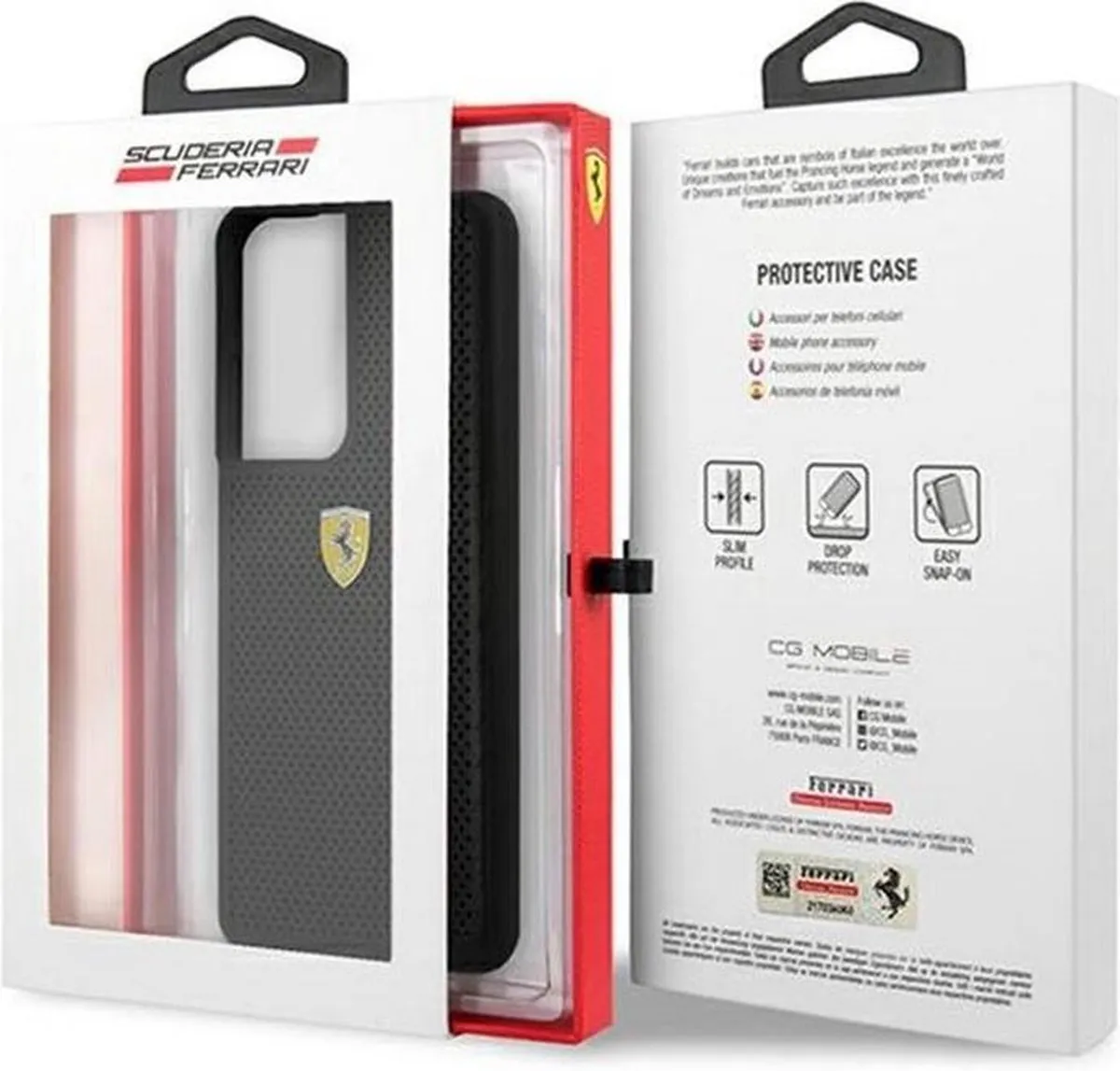 Ferrari Perforated Back Case Samsung Galaxy S21 Ultra - Zwart