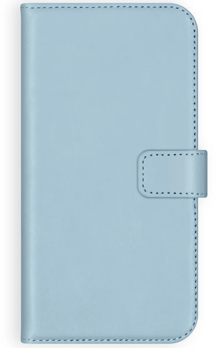 Selencia Hoesje Samsung Galaxy A42 - Echt Lederen Bookcase Lichtblauw