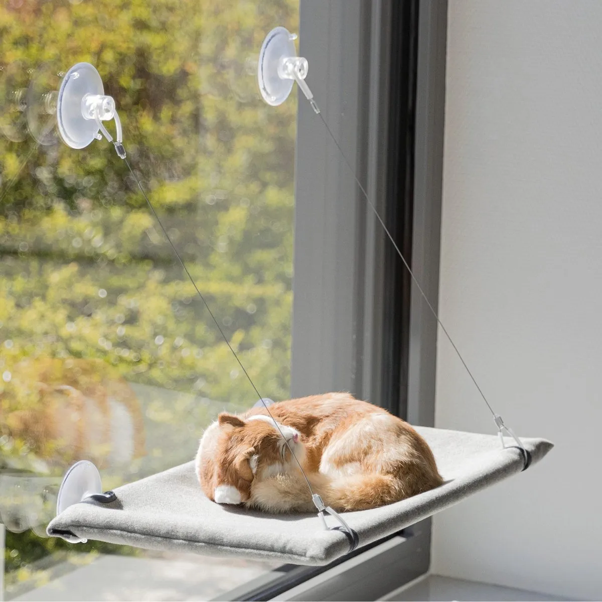 Trixie Kattenmand Hangmat Raam Velours - Blauw 50x30cm