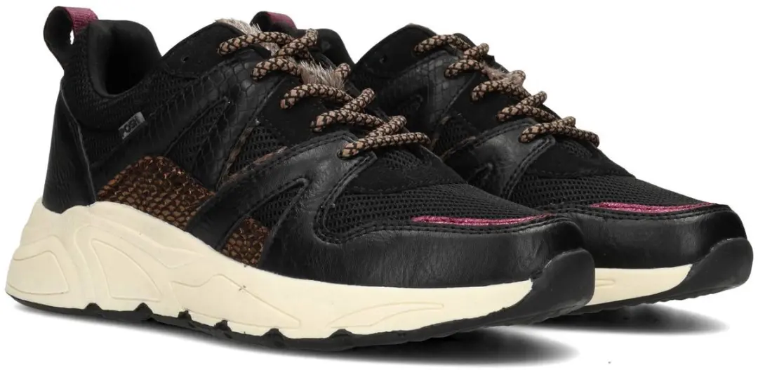 POSH by Poelman CAROCEL Dames sneakers Zwart met dierenprint - afbeelding 5 van 6