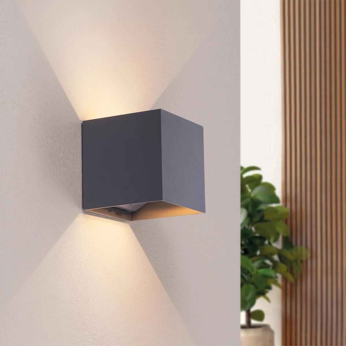 LEDVION 4x USB Oplaadbare Wandlamp Sensor 4400mAh Antraciet