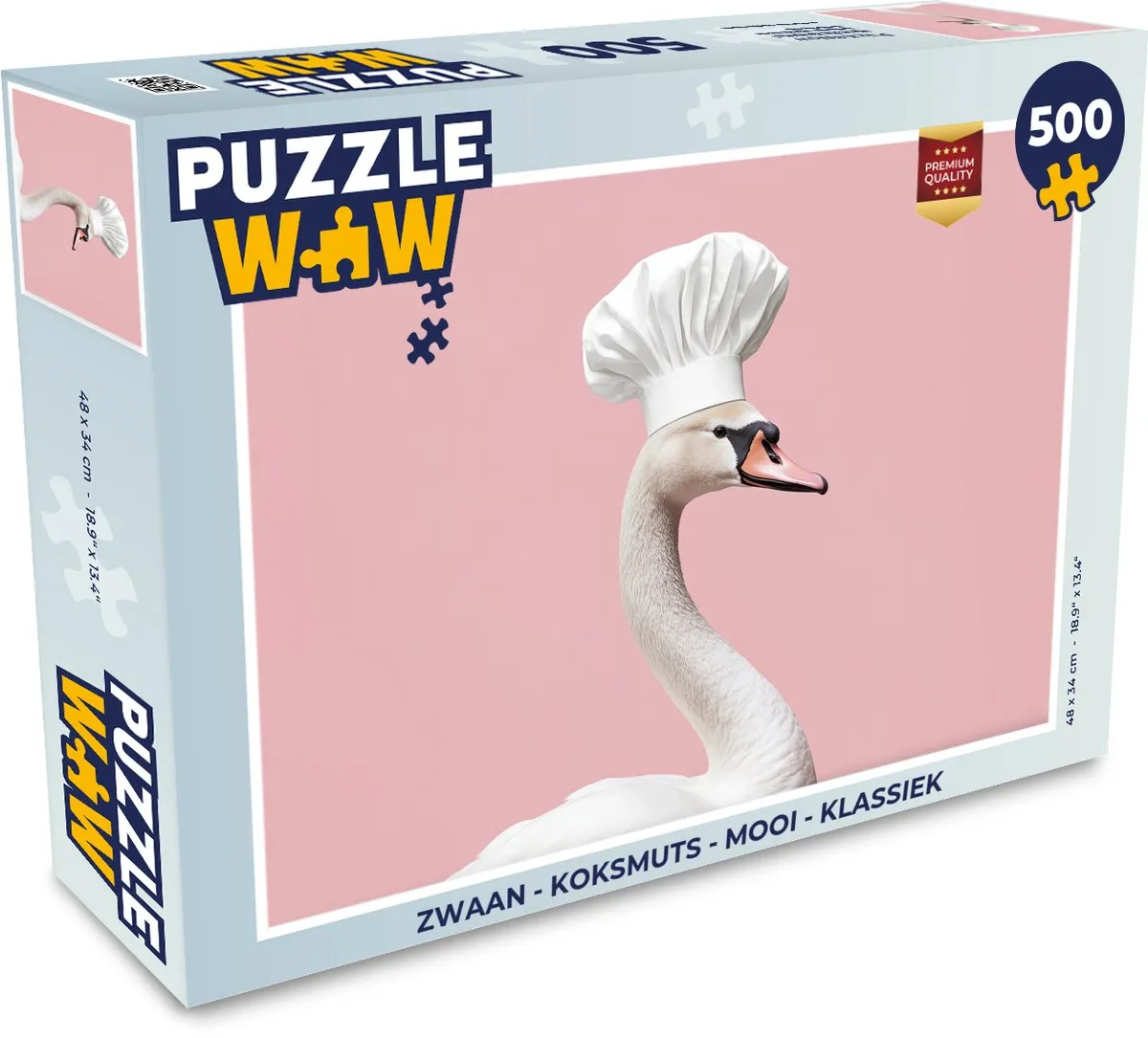 PuzzleWow Zwaan Koksmuts Legpuzzel 500 Stuks - Roze