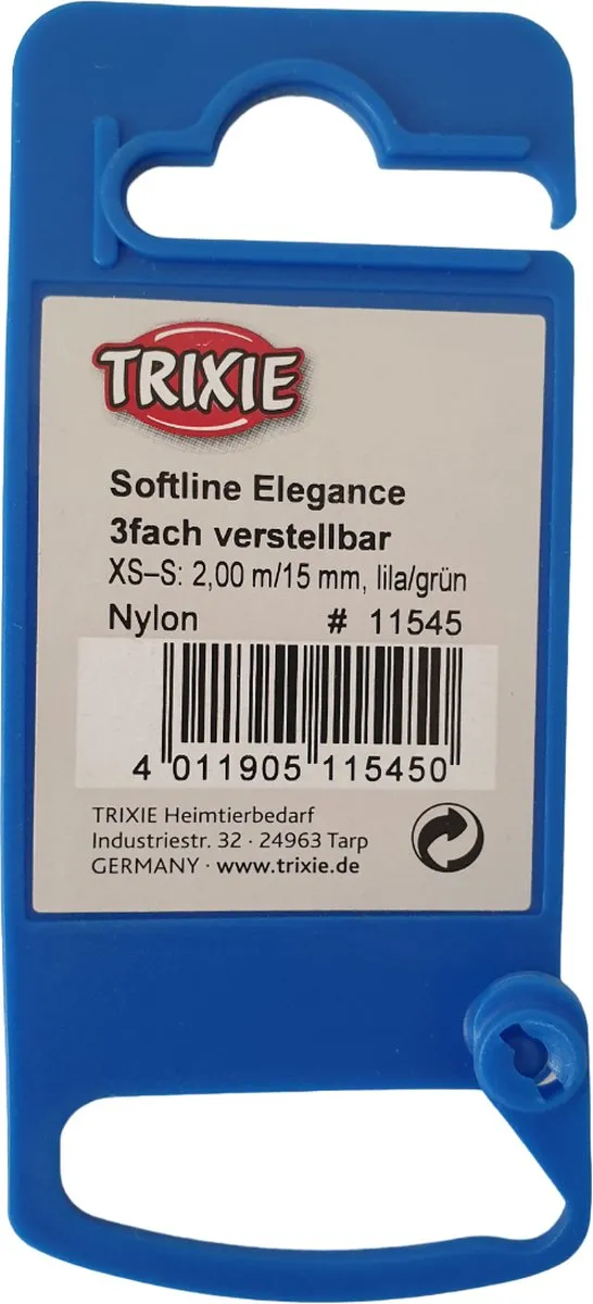 Trixie Softline Elegance Hondenlijn Verstelbaar - Lila-Groen - 15mm x 200cm