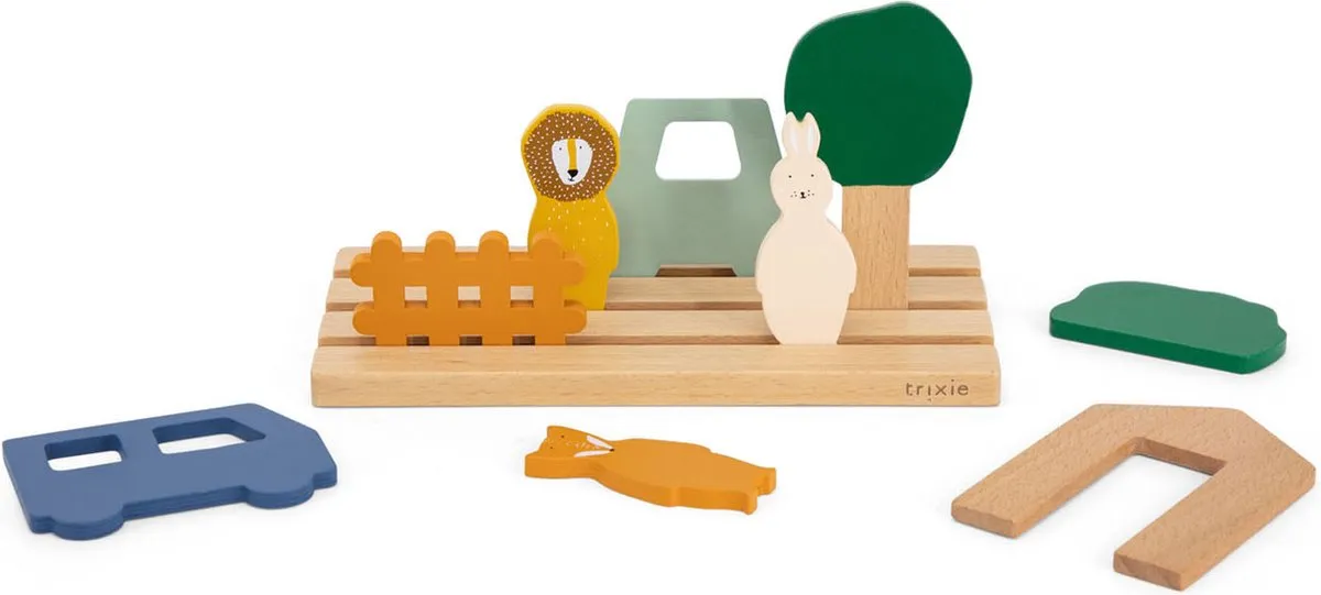 Trixie Houten Dierenpuzzel Ruimtelijk Inzicht 9-delig - Multi
