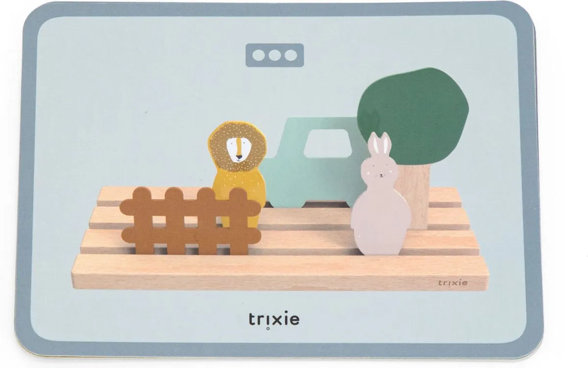Trixie Houten Dierenpuzzel Ruimtelijk Inzicht 9-delig - Multi