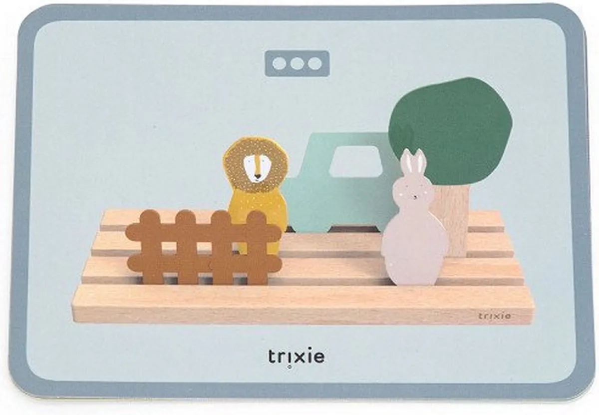 Trixie Houten Dierenpuzzel Ruimtelijk Inzicht 9-delig - Multi