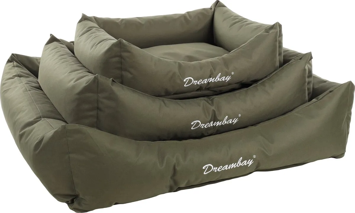 Flamingo Dreambay Orthopedisch Hondenkussen M 80x67cm - Olijfgroen