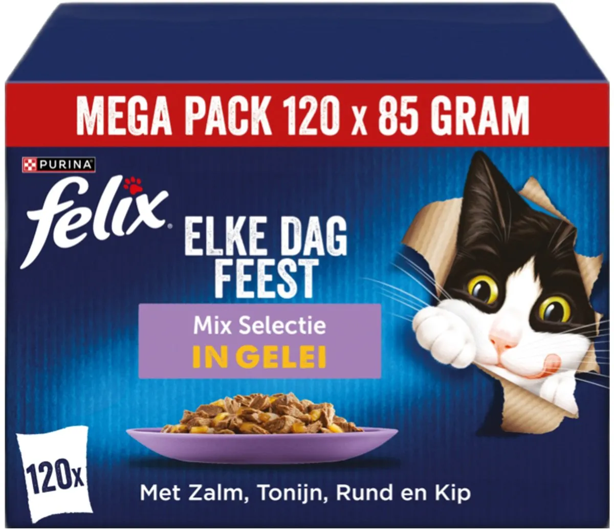 Felix Elke Dag Feest in Gelei Mix Selectie Natvoer - 44x85g - afbeelding 6 van 6