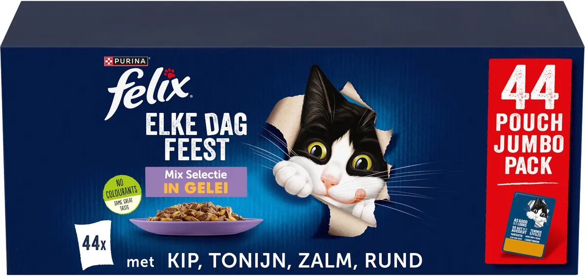 Felix Elke Dag Feest in Gelei Mix Selectie Natvoer - 44x85g