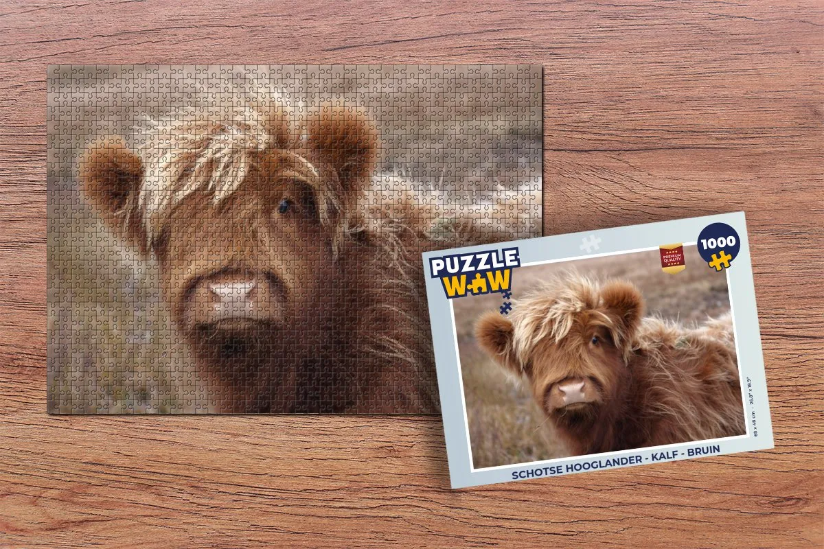PuzzleWow Schotse Hooglander Legpuzzel 1000 Stuks - Multicolor