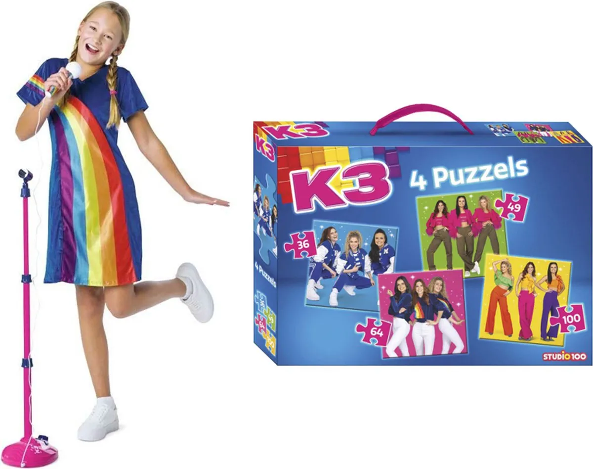 K3 Microfoon en Puzzel 4in1 Voordeelset