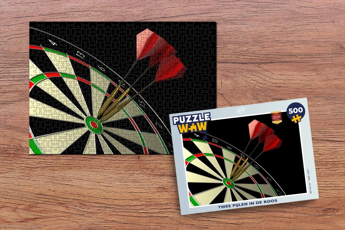 PuzzleWow Legpuzzel Twee pijlen in de roos 500 Stuks - Multicolor