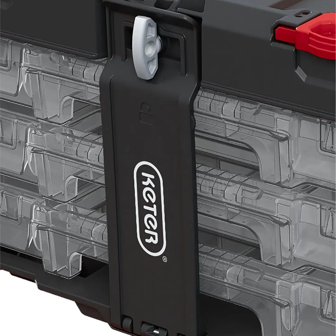 Keter Stack'N'Roll Gereedschapskist 48,1x23,3x33,2cm - 3 Organizers - afbeelding 6 van 6