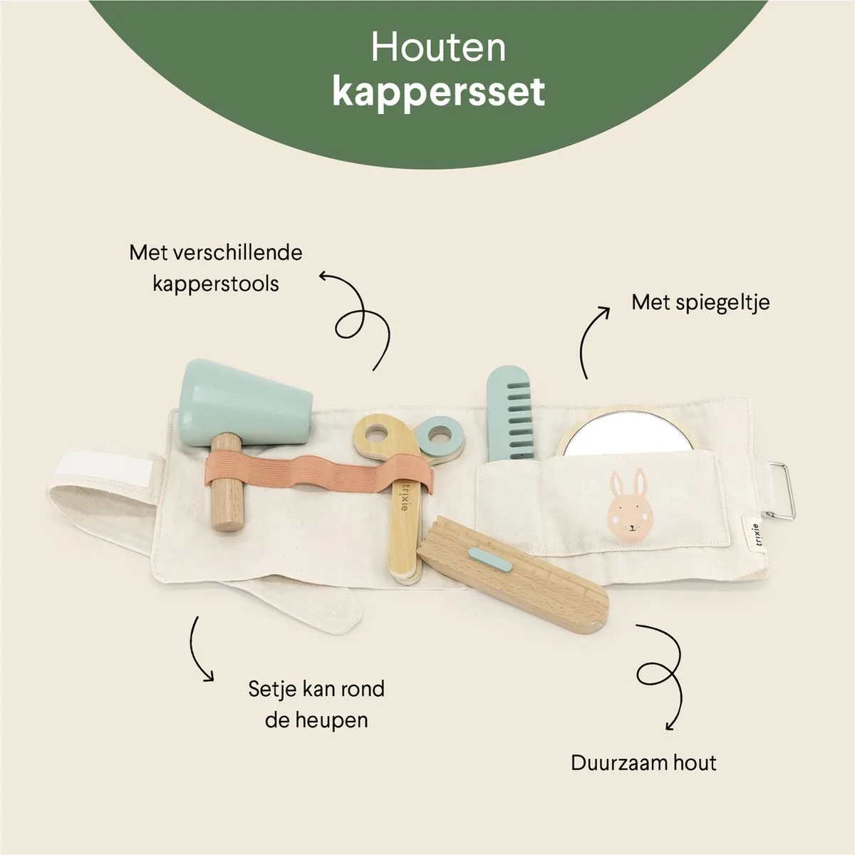 Trixie Houten Kappersset 6-delig - Multicolor