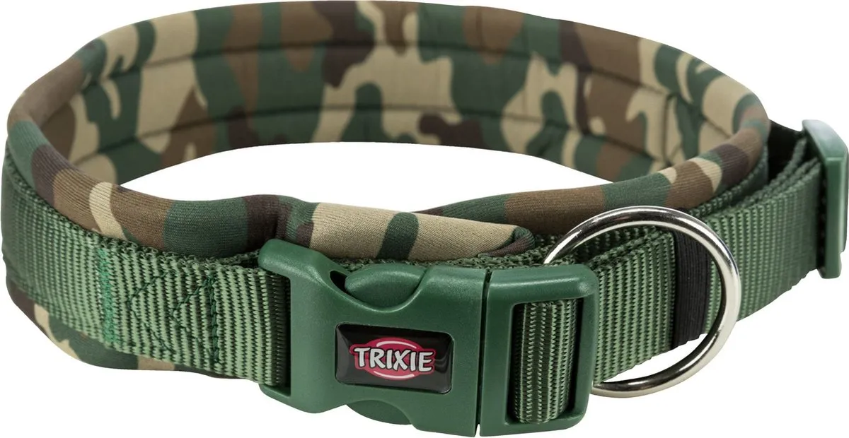 Trixie Premium Halsband Neopreen Camouflage Groen - One Size