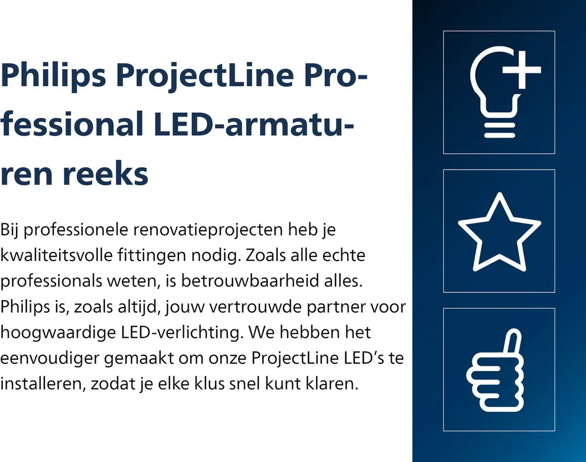 Philips ProjectLine Schijnwerper 10W Warmwit - Zwart