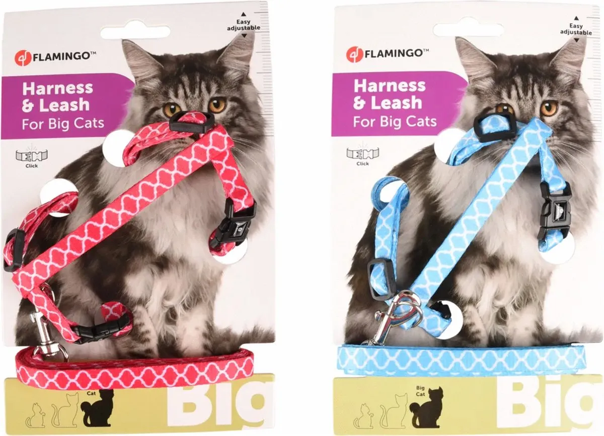 Flamingo Kattenharnas Amsi Grote Kat - 25-40cm - 10mm - Assorti