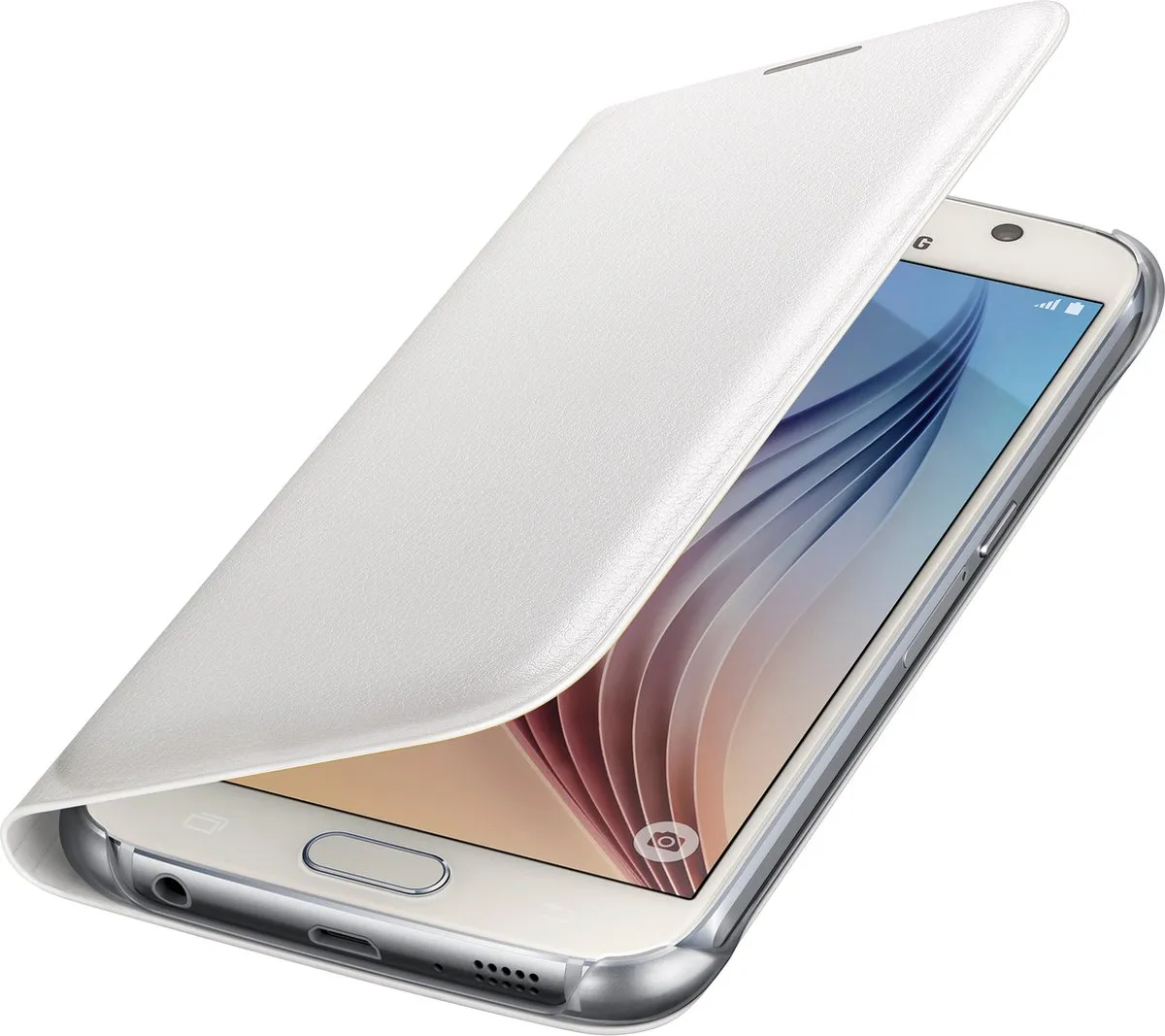 Samsung G920 Galaxy S6 Flip Hoes - Wit