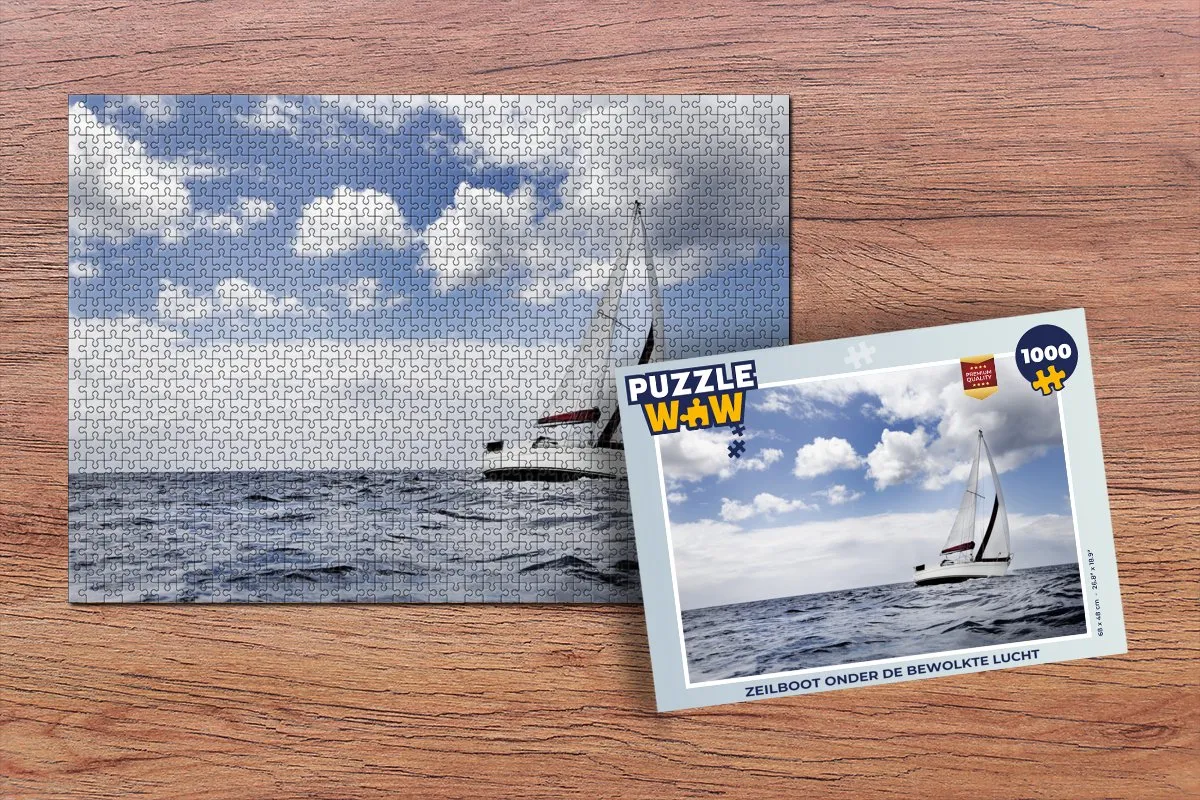 PuzzleWow Legpuzzel Zeilboot onder Bewolkte Lucht 1000 Stuks