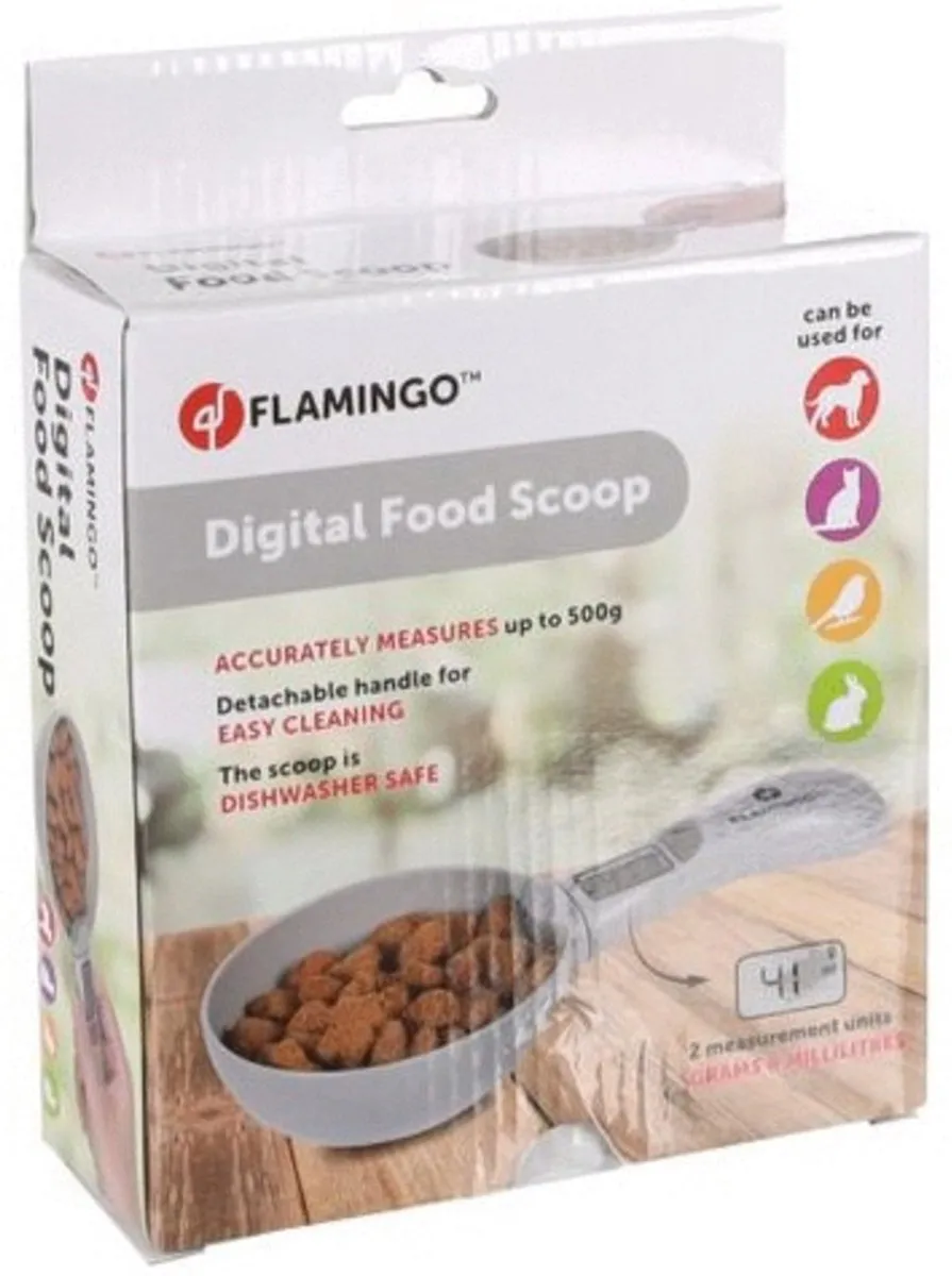 Flamingo Skalo Grijs Digitale Voerschep Honden - 300ml