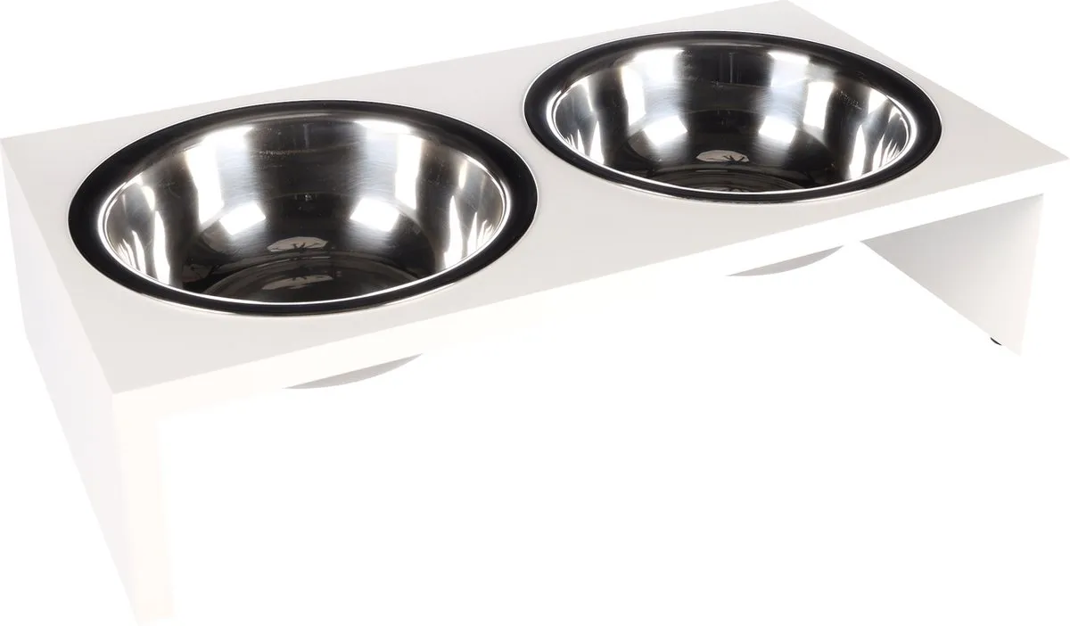 Flamingo Kobushi Twin Voerbak - Wit - 2x650ml - afbeelding 4 van 5