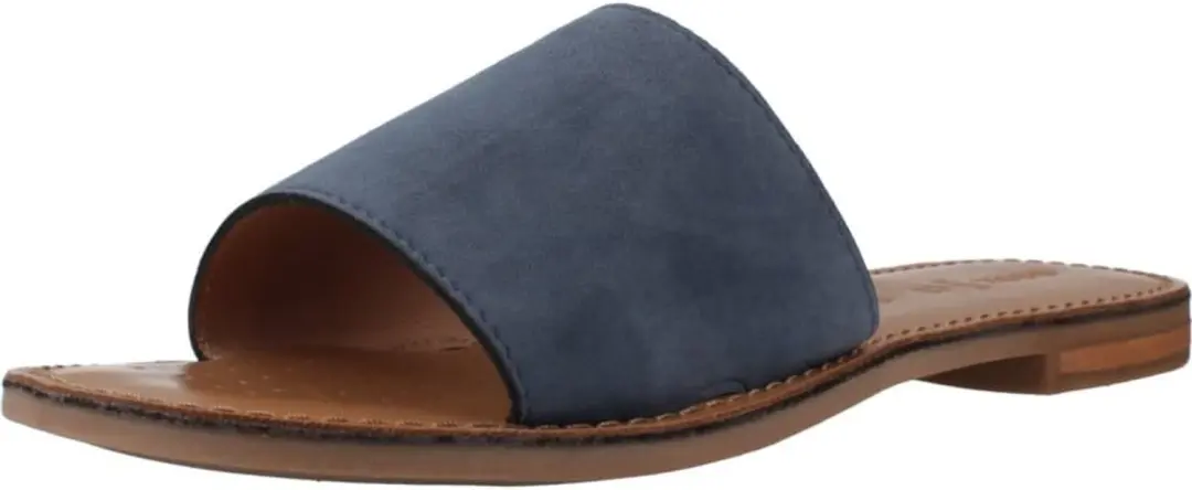 Geox D Maddalusiac L Dames Slippers Blauw Leer