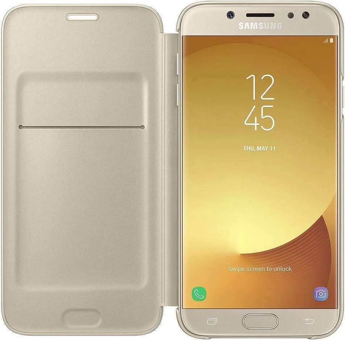 Samsung Galaxy J7 (2017) Wallet Cover - Goud