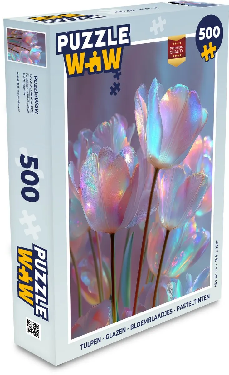 PuzzleWow Tulpen Glazen Legpuzzel 500 Stuks