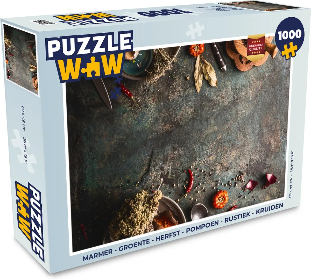 PuzzleWow Legpuzzel Marmer Groente Herfst Pompoen Kruiden 1000 Stuks