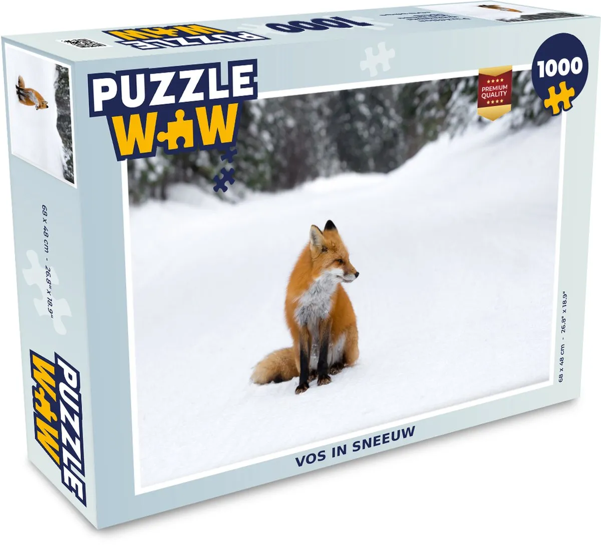 PuzzleWow Vos Sneeuw Legpuzzel 1000 Stuks