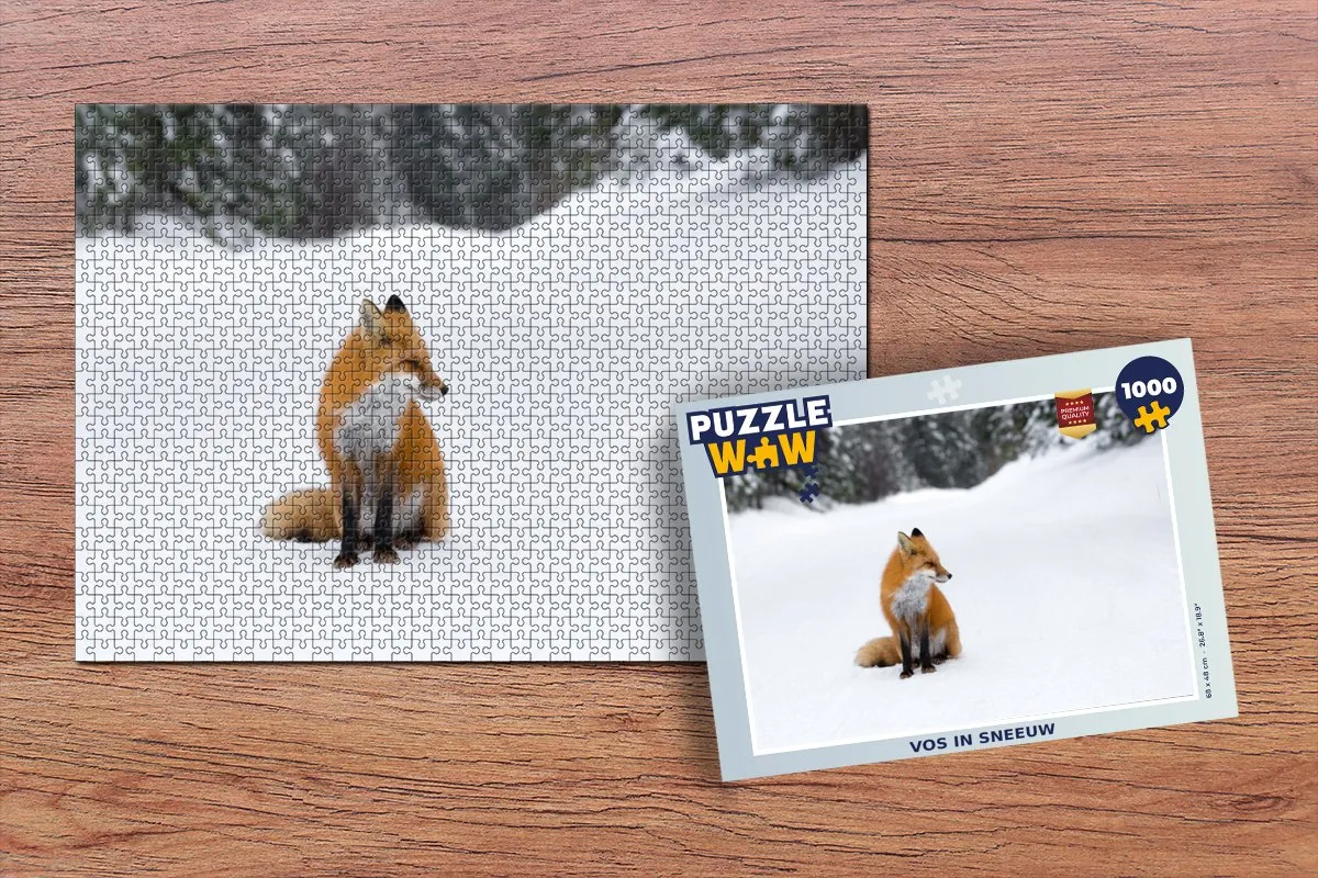 PuzzleWow Vos Sneeuw Legpuzzel 1000 Stuks - Multicolor