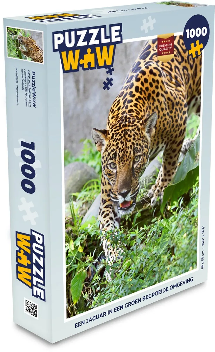 PuzzleWow Jaguar Jungle Legpuzzel 1000 Stuks - Multicolor