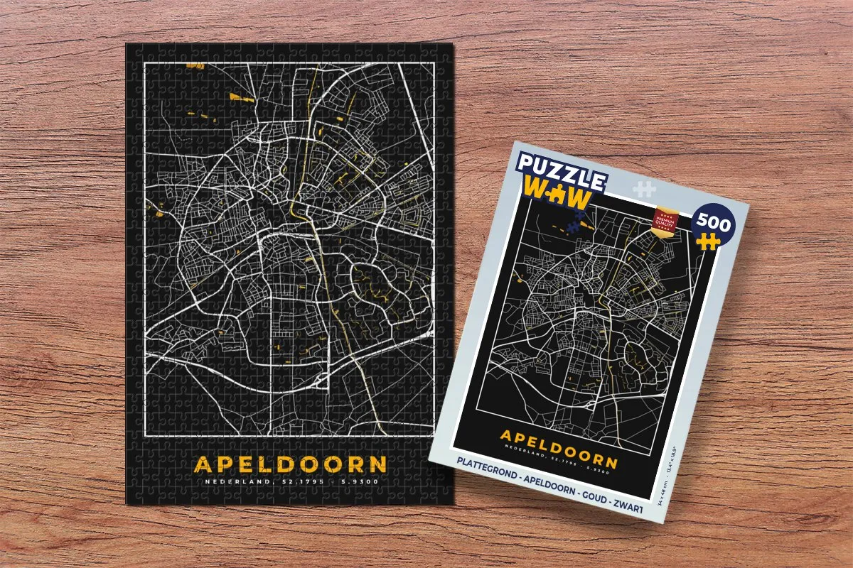 PuzzleWow Apeldoorn Legpuzzel 500 Stuks - Goud/Zwart