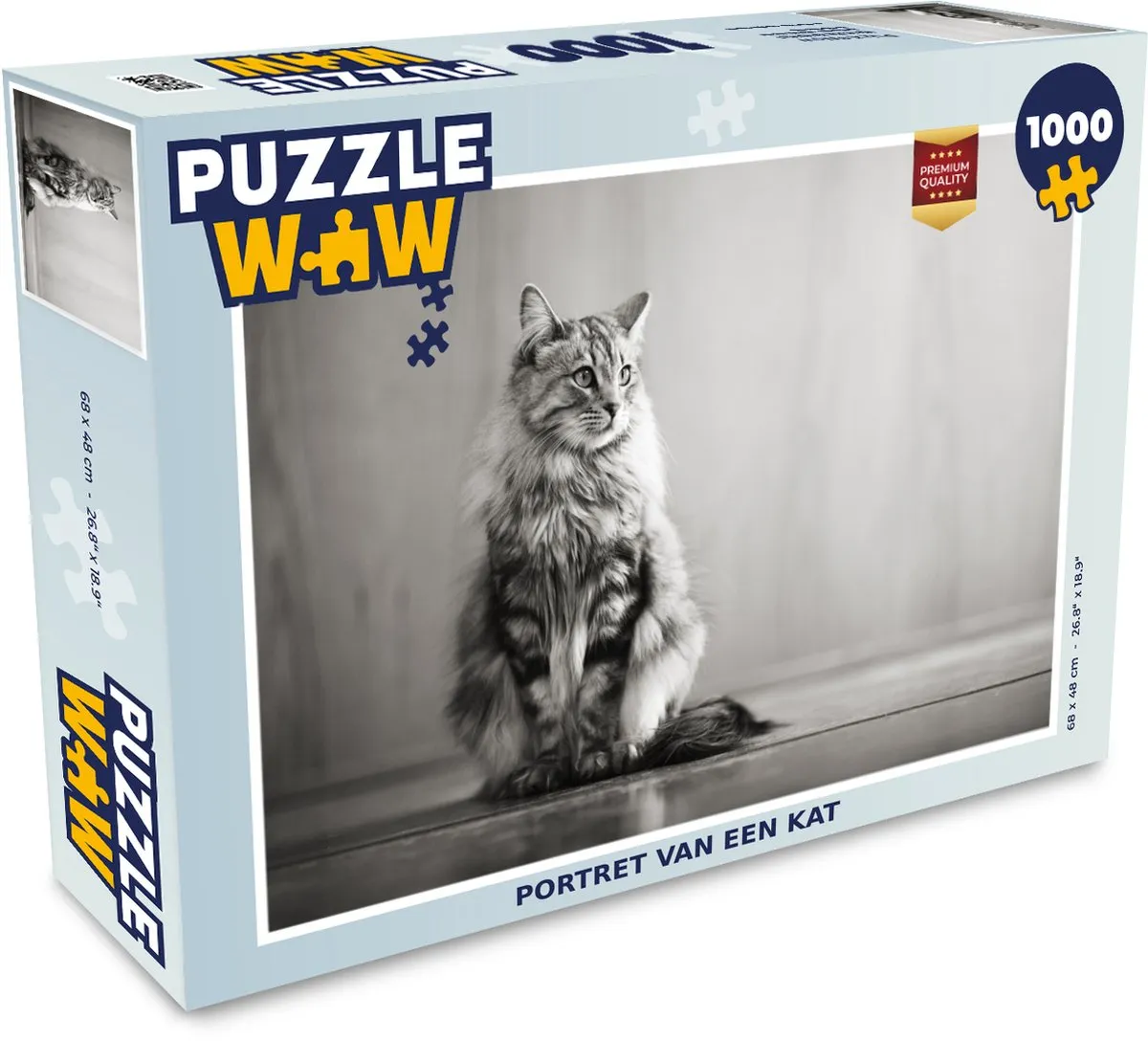 PuzzleWow Legpuzzel Portret van een kat 1000 Stuks