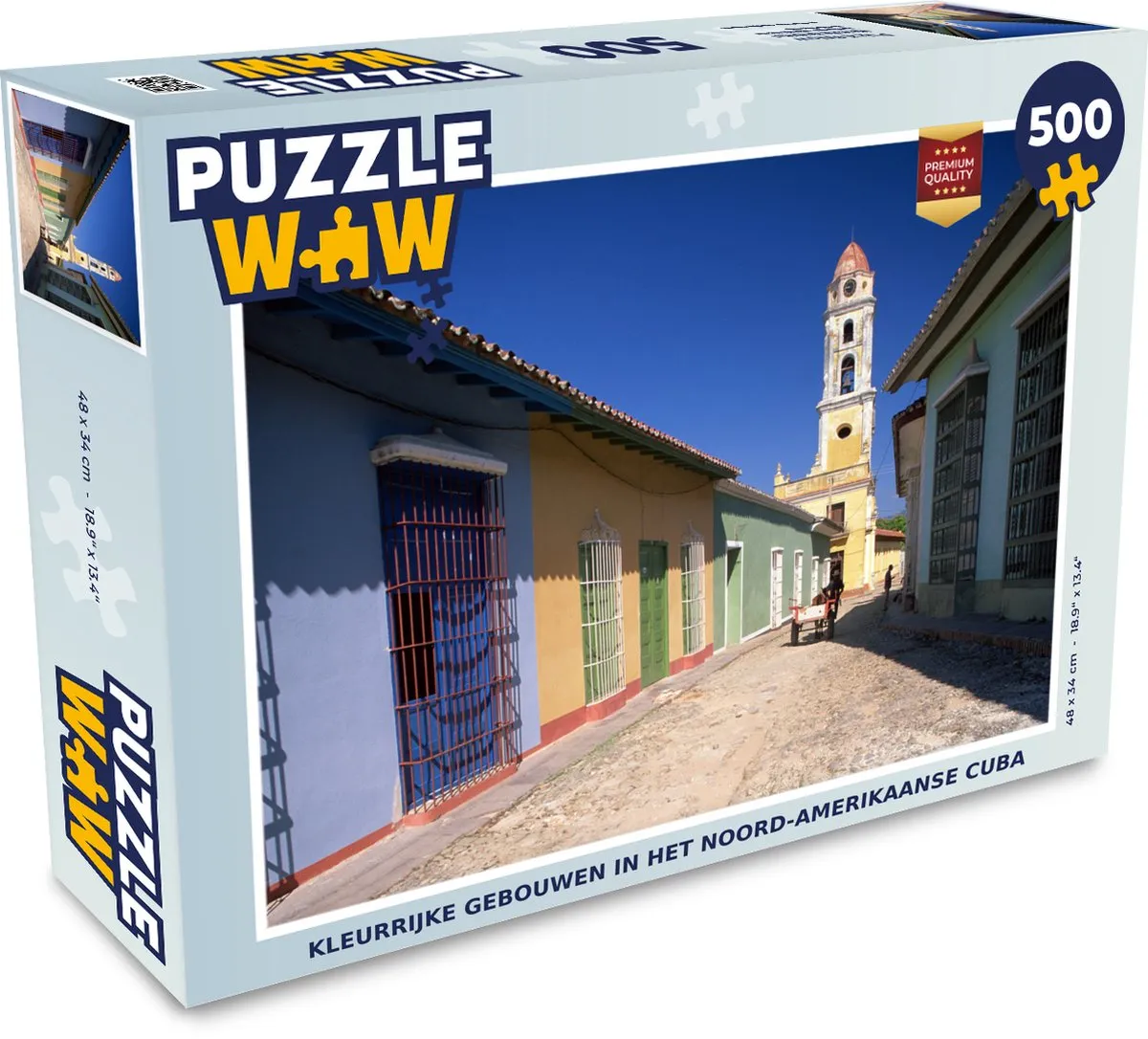 PuzzleWow Kleurrijke Gebouwen Cuba Legpuzzel 500 Stuks