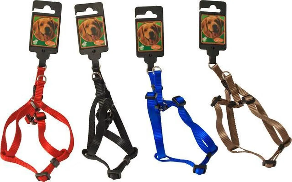Beeztees Nylon BH-tuig voor hond - Zwart - 10mm x 25-35cm