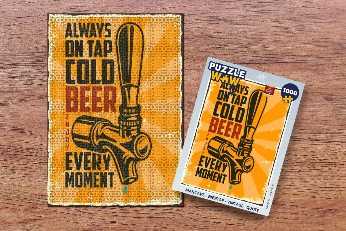 PuzzleWow Mancave Biertap Legpuzzel 1000 Stuks - Multicolor