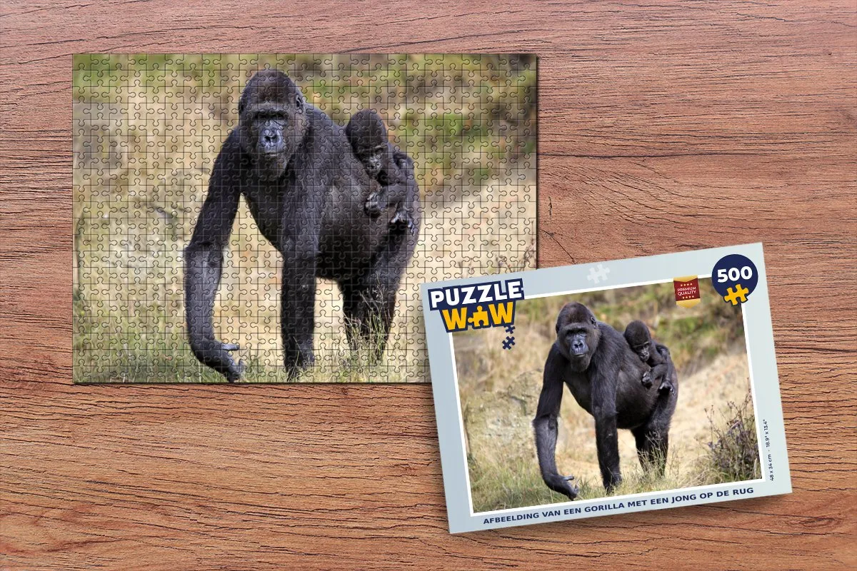 PuzzleWow Gorilla Legpuzzel 500 Stuks