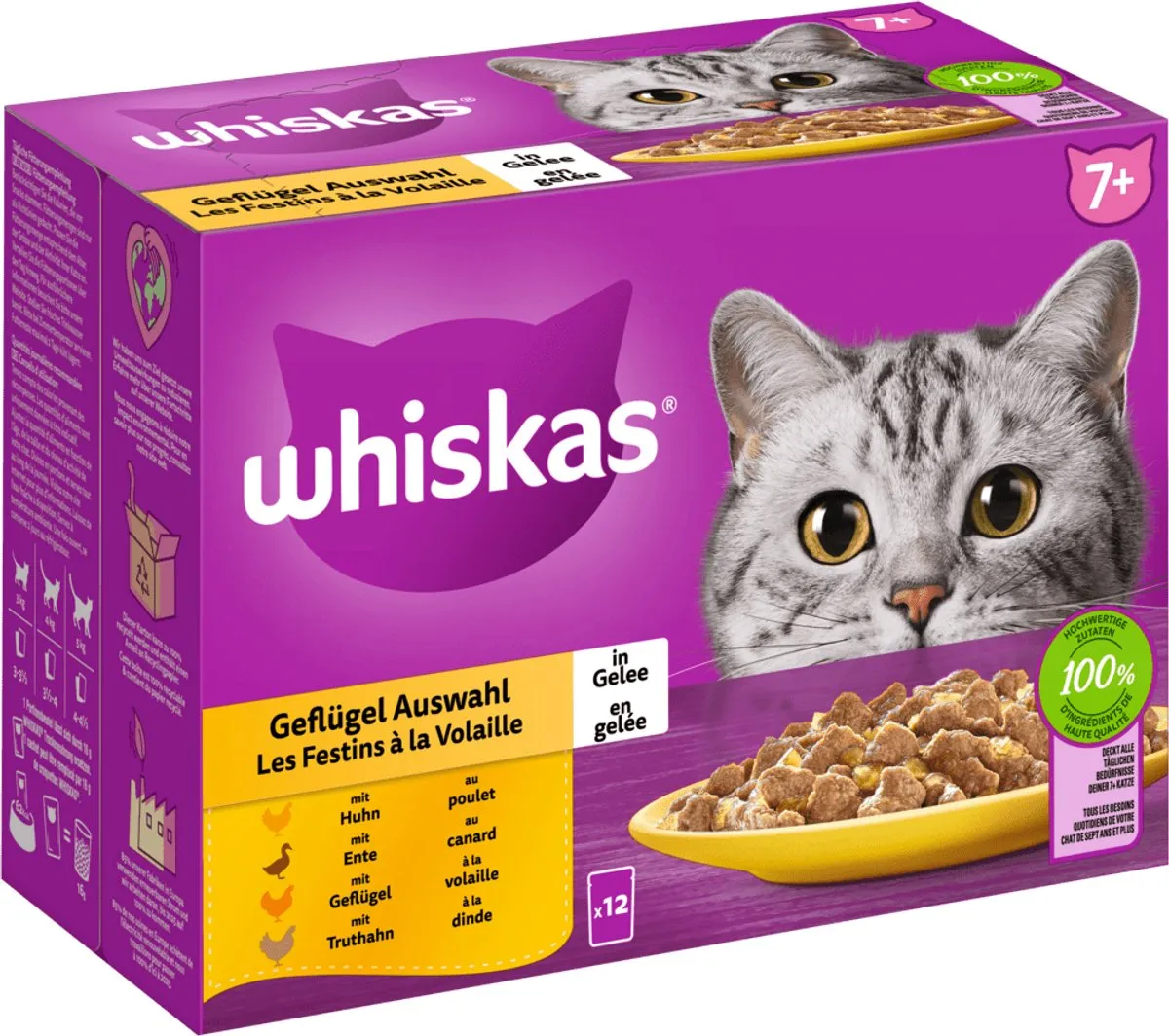 Whiskas 7+ Gevogelte Selectie Gelei 12x85g